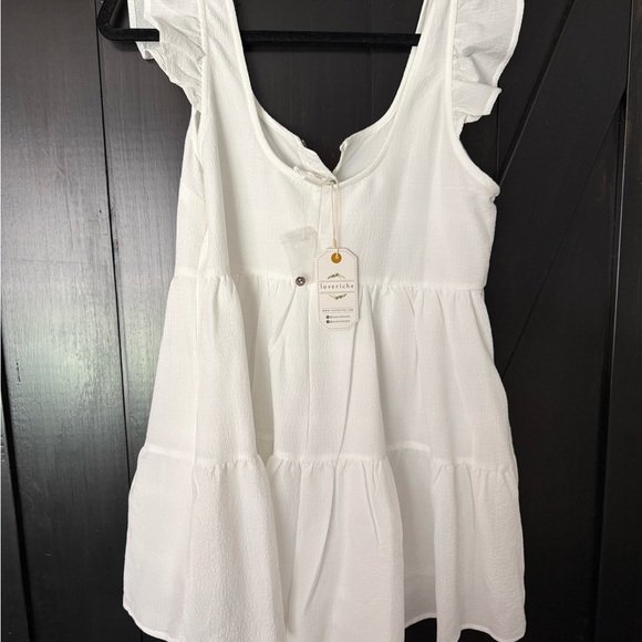 White Ruffle Romper - Picture 2 of 3